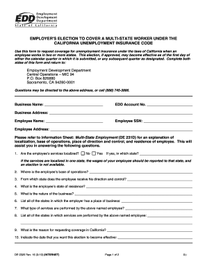 Employer’s Election to Cover Multi-State Worker