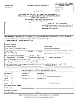 Massachusetts Statutory Exemption Application