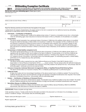 California Withholding Exemption Certificate
