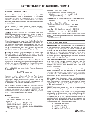 2014 Wisconsin Form 1X