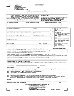 PA Application for Extension of Time to File