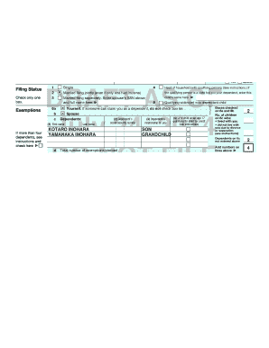 US Individual Income Tax Return Form 1040