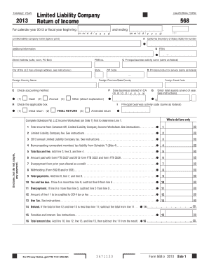 California Form 568 2013