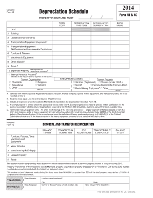 Maryland Form 4B Depreciation Schedule