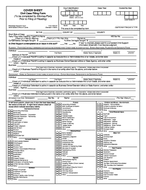 Mississippi Civil Case Filing Form