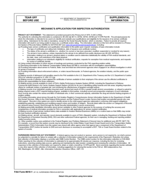 Mechanic's Application for Inspection Authorization