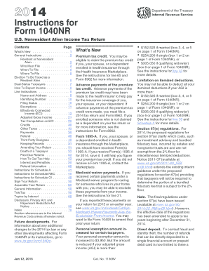 2014 Form 1040NR Instructions