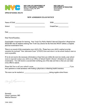New Admission Exam Notice