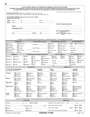 NASA Aviation Safety Reporting Form