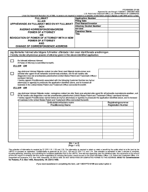 USPTO Power of Attorney Revocation and Change of Correspondence Address