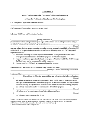 CAC Authorization Form