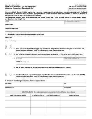 California Contribution Disclosure for Agent