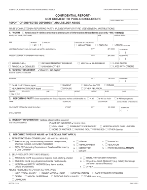 California Elder Abuse Report Form