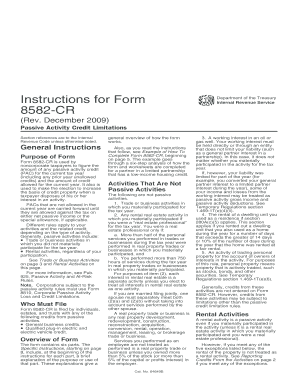 Instructions for Form 8582-CR