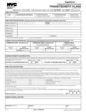 New York Commuter Benefits Program Enrollment Form