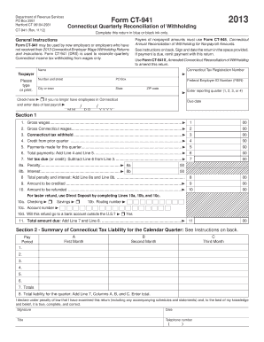 Connecticut Quarterly Reconciliation of Withholding