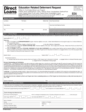Education Related Deferment Request Form