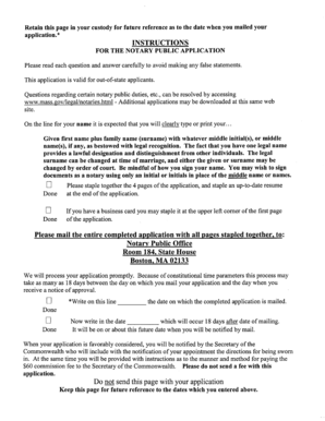 Massachusetts Notary Public Application