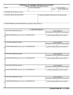 Key Personnel Resume Form