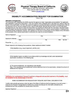 Disability Accommodation Request for Examination