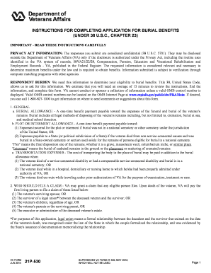 Application for Burial Benefits