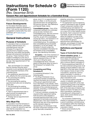 IRS Form 1120 Schedule O