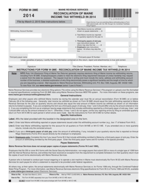 Maine W-3ME Form 2014