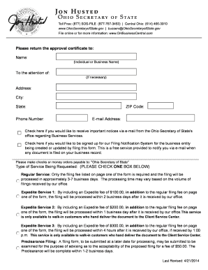 Ohio Change of Registrant Name Form
