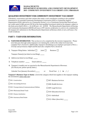 Massachusetts Community Investment Tax Credit Form