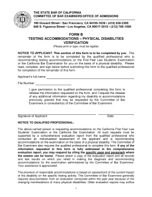 California Bar Exam Testing Accommodations Form