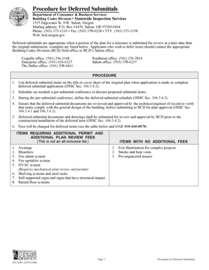 Oregon Deferred Submittal Form