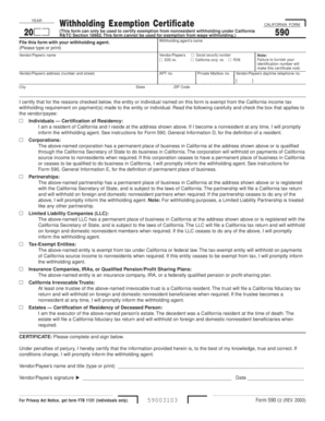 California Withholding Exemption Certificate