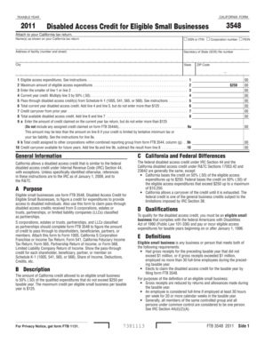 California Disabled Access Credit Form 3548