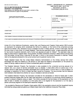 California Disabled Veterans Property Tax Exemption Form