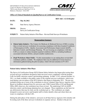 Patient Safety Initiative Pilot Hospital QAPI Worksheet