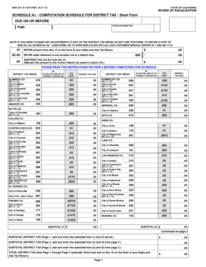 California District Tax Computation Schedule