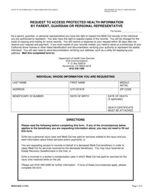 California Medi-Cal Health Records Request Form