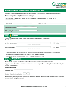 Qutenza Treatment Flow Sheet