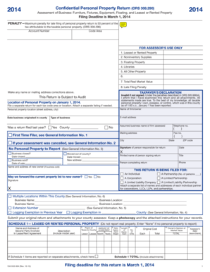 Oregon Personal Property Return