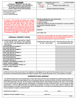 Georgia Marine Personal Property Tax Return