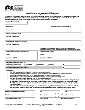California Installment Agreement Request