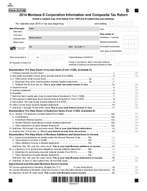 Montana S Corporation Information and Composite Tax Return