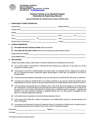 Practical Training of Law Students Program - State of California - admissions calbar ca