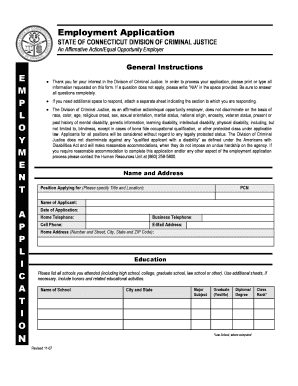 Connecticut Employment Application
