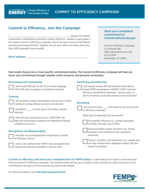 Commit to Efficiency Campaign Pledge Form