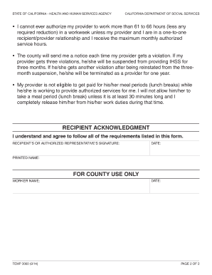California IHSS Overtime Requirements Declaration