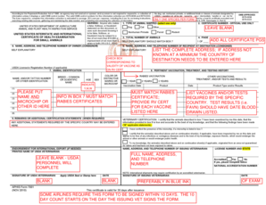 USDA Certificate of Health Examination for Small Animals