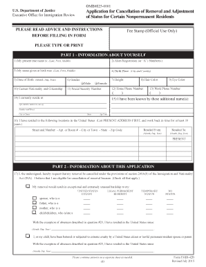 US Immigration Cancellation of Removal Application