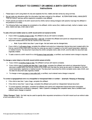 Birth affidavit - AFFIDAVIT TO CORRECT OR AMEND A BIRTH CERTIFICATE ... - azdhs