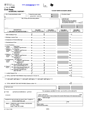 Texas Civil Fees Quarterly Report